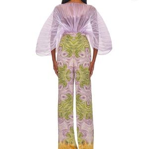 Andrea Iyamah Sheer Purple Bodysuit